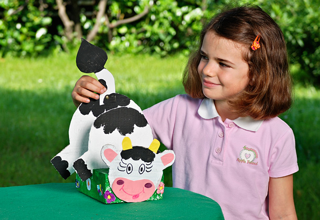mucca di cartoncino