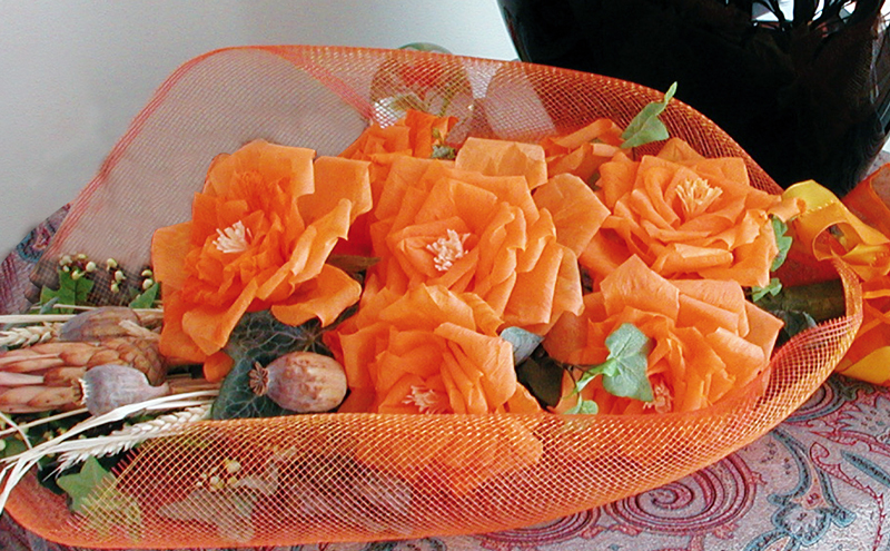 rose di carta crespa fai da te