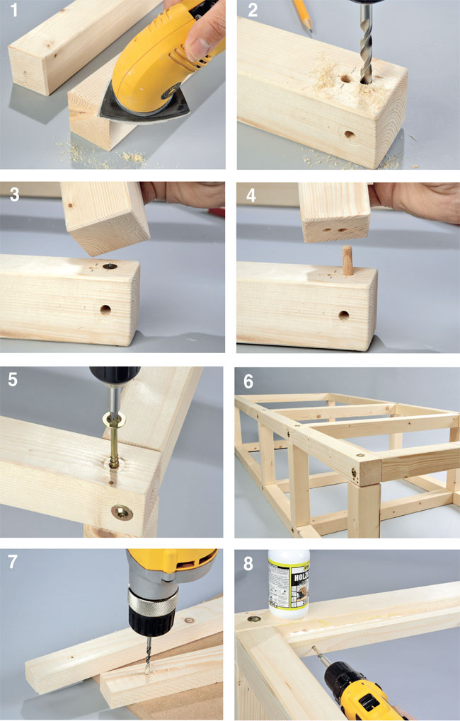 telaio divano in legno
