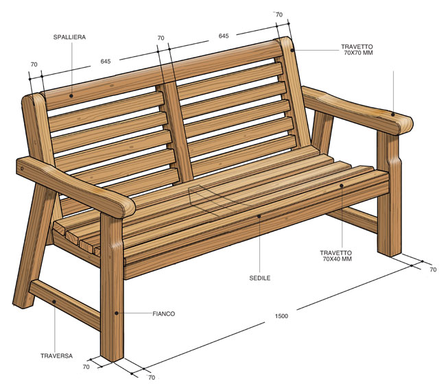 progetto panca di legno fai da te