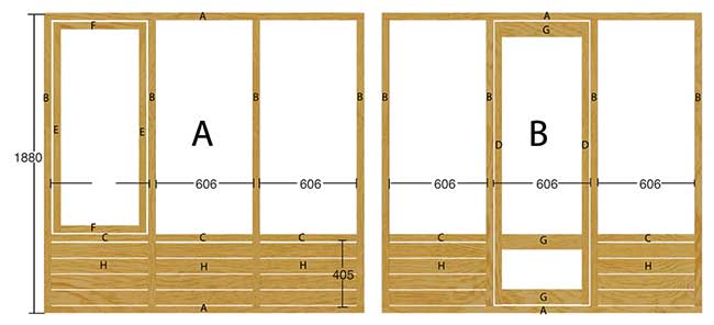 telaio in legno per serra