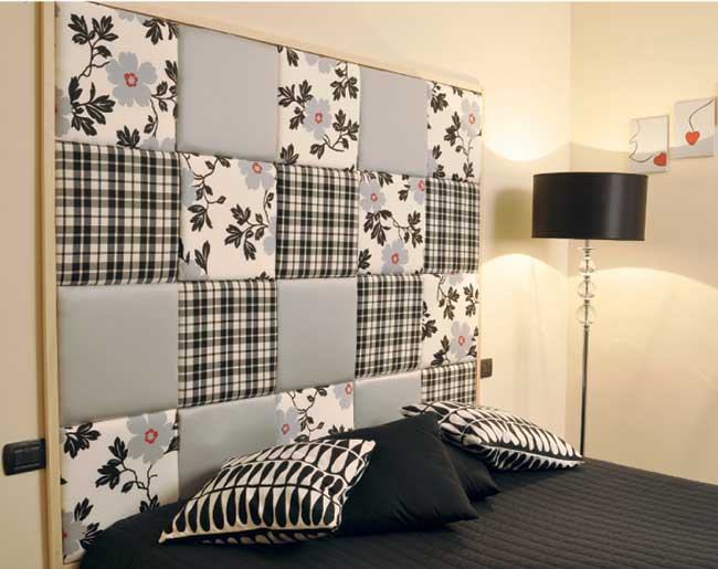 testata letto fai da te con tessuto