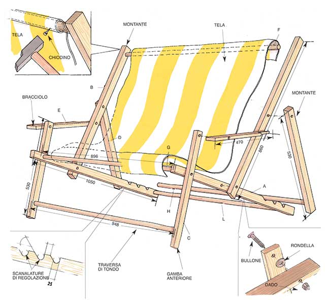 sdraio in legno progetto