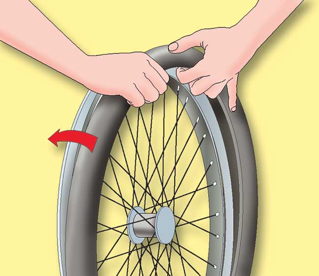 infila camera d'aria bicicletta