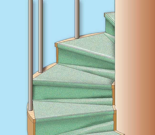 rivestimento scala con moquette
