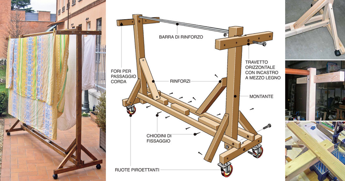 Stendibiancheria per lenzuola
