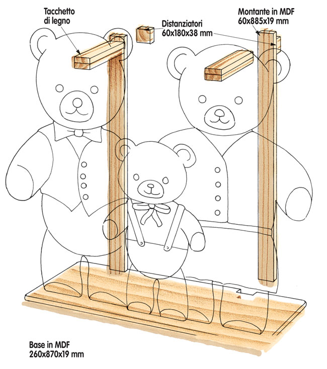progetto appendiabiti per bambini