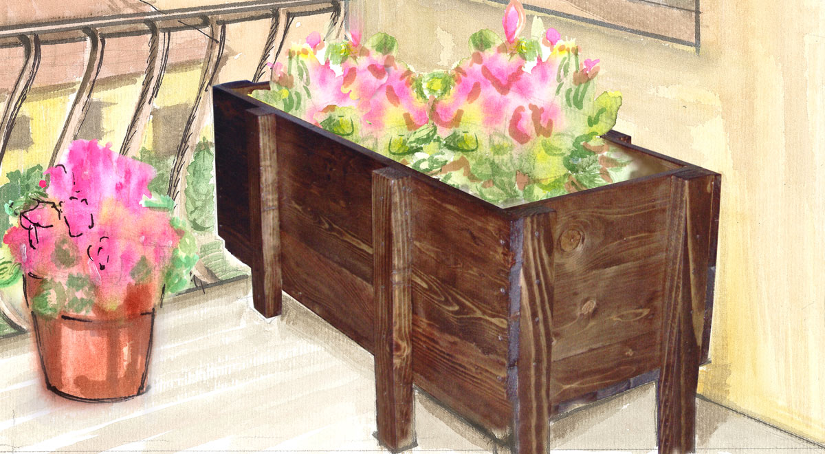 Fioriera con pallets