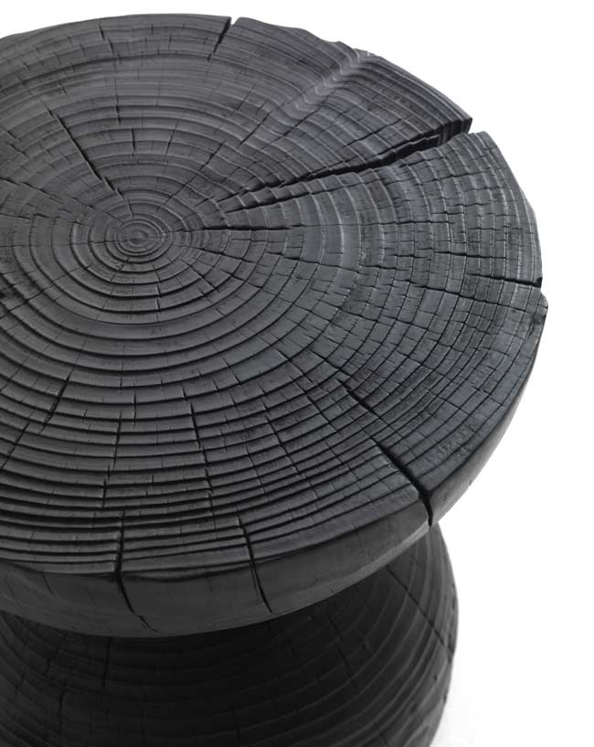 Sgabello Shou Sugi Ban
