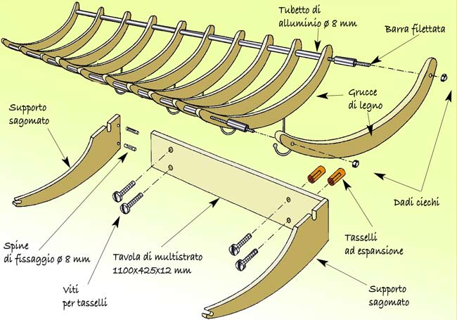 appendiabiti in legno