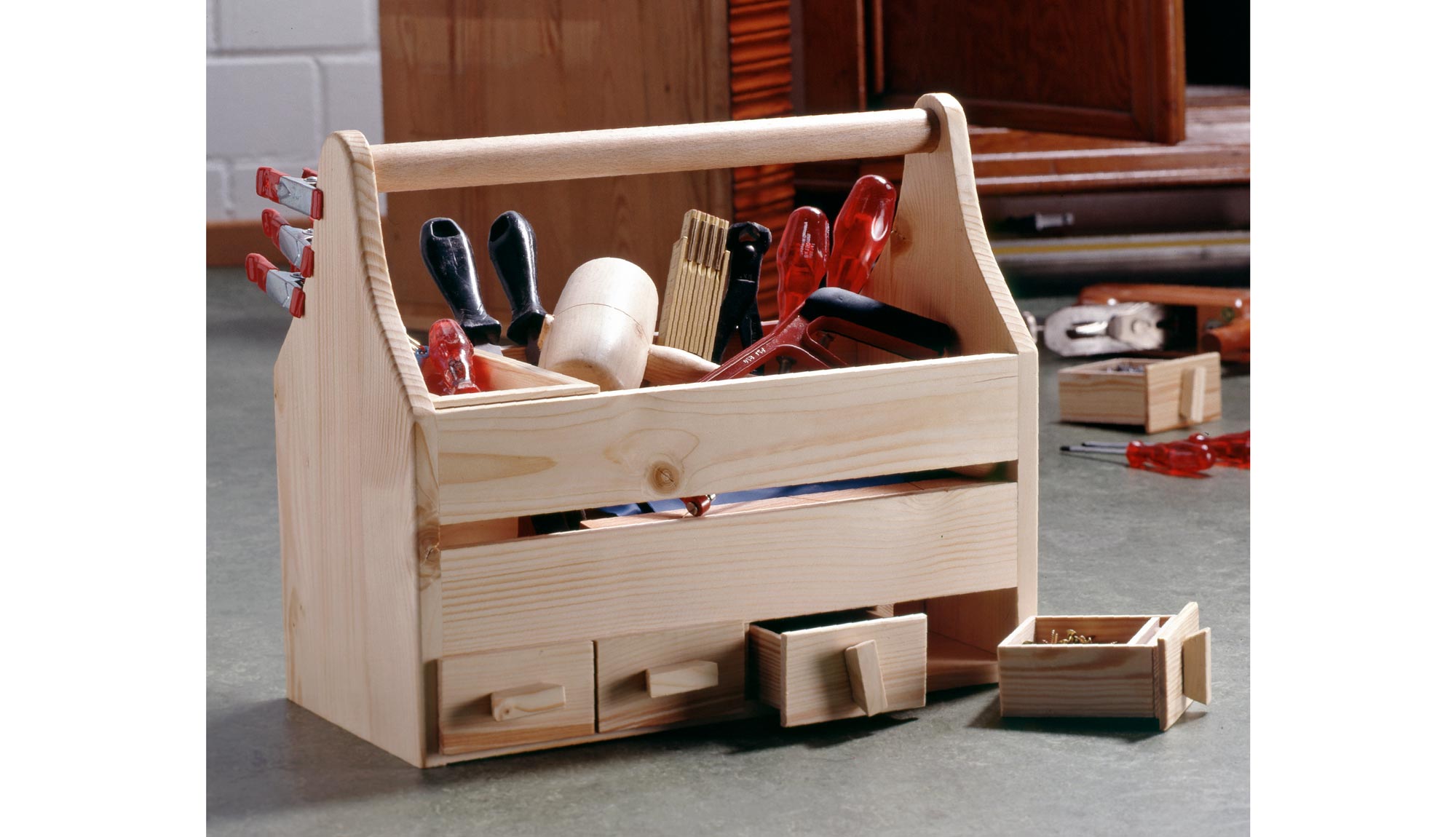 cassetta porta attrezzi in legno