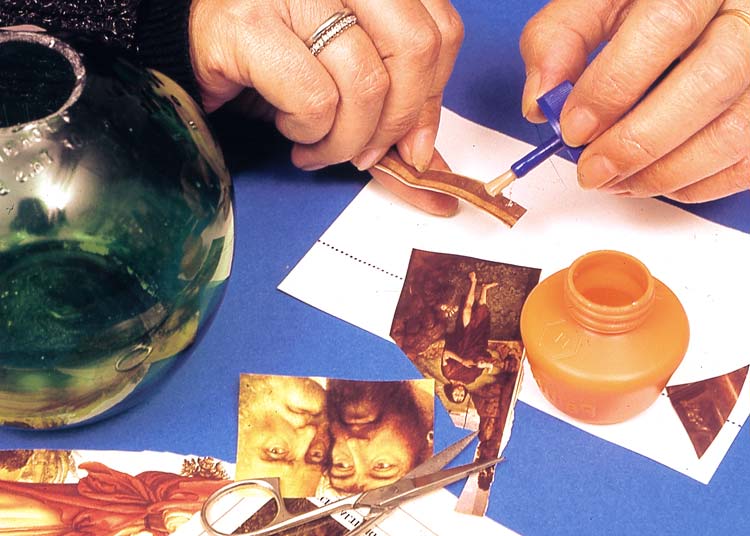 decoupage sul vetro