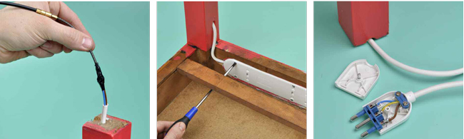 Completamento tavolino con elettricità