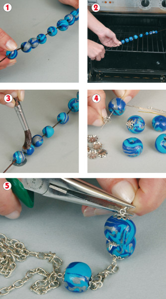 collane in fimo, completamento