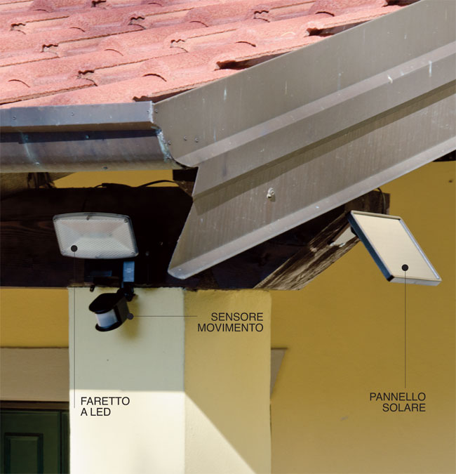 faretto solare, luce solare, installare un faretto solare, installare una luce solare, faretto led solare, lampada solare,