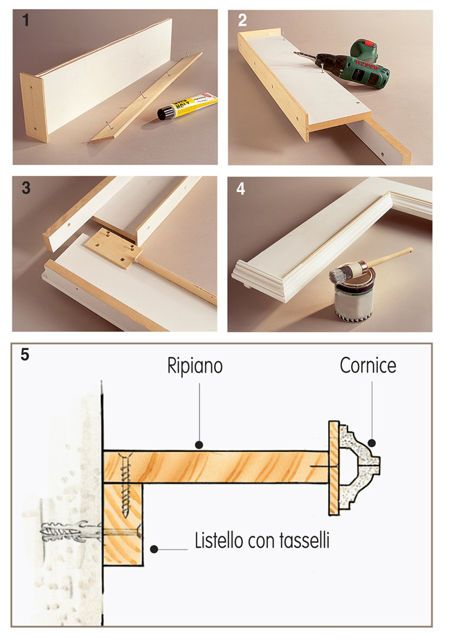 mensole ad angolo, mensole fai da te, mensola fai da te, mensole ad angoo fai da te, fresare cornici, modanature, modanatura
