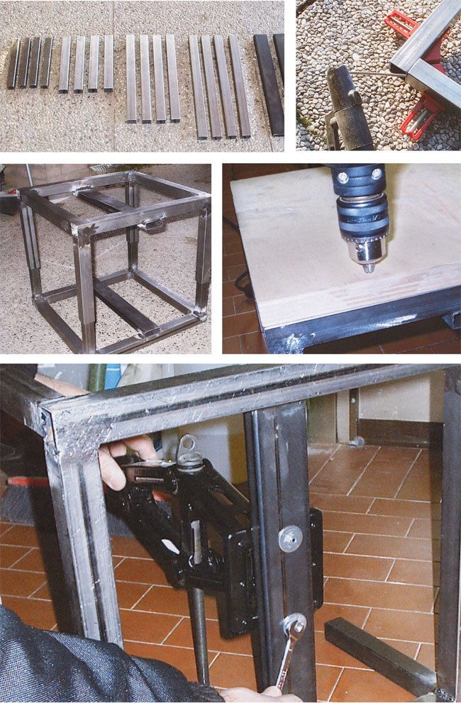 alzamoto con tubo di ferro