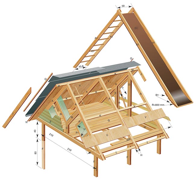 disegno casetta di legno