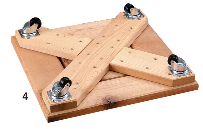 sottovaso con rotelle piroettanti