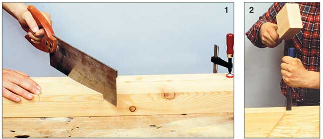 taglio diagonale del legno